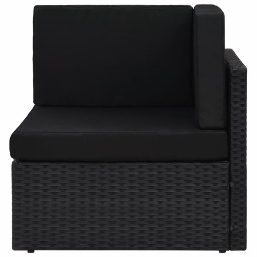 Modulares 2-Sitzer-Sofa Poly Rattan Schwarz