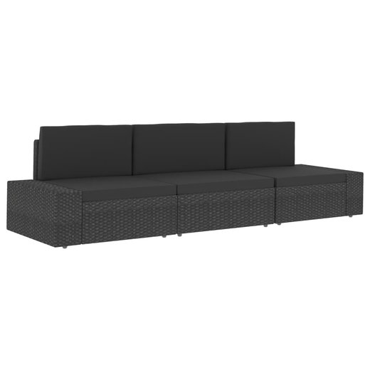 Modulares Sofa-Eckteil Poly Rattan Grau