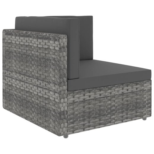 Modulares Sofa-Eckteil Poly Rattan Grau