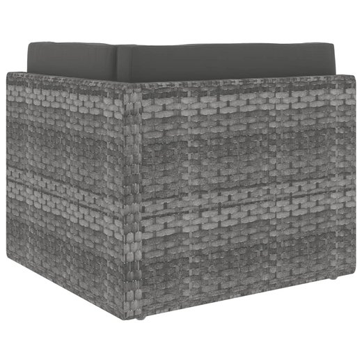 Modulares Sofa-Eckteil Poly Rattan Grau