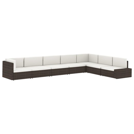 Modulares Sofa-Eckteil Poly Rattan Grau
