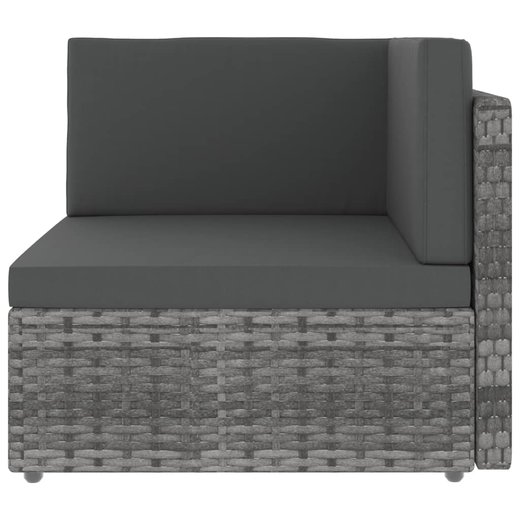 Modulares 2-Sitzer-Sofa Poly Rattan Grau