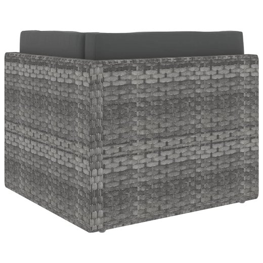 Modulares 2-Sitzer-Sofa Poly Rattan Grau