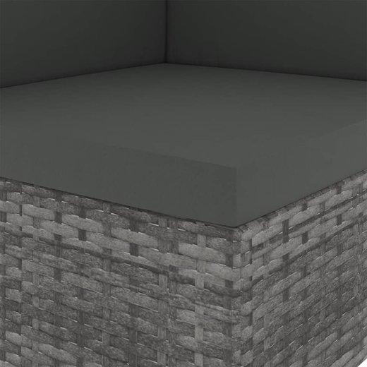 Modulares 2-Sitzer-Sofa Poly Rattan Grau