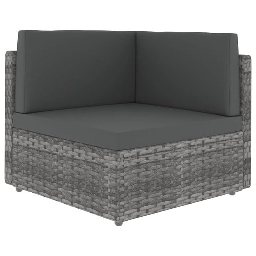 Modulares 2-Sitzer-Sofa Poly Rattan Grau
