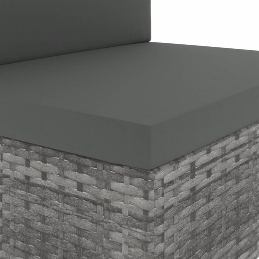 Modulares 3-Sitzer-Sofa Poly Rattan Grau