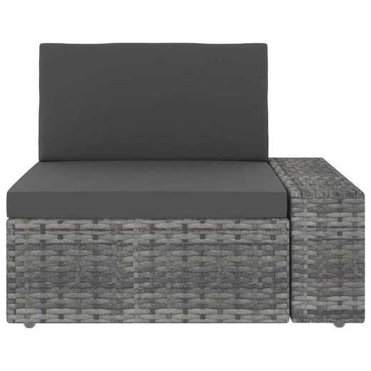 Modulares 3-Sitzer-Sofa Poly Rattan Grau