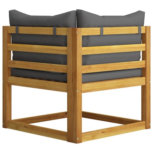 3-Sitzer-Gartensofa mit Auflage Akazie Massivholz