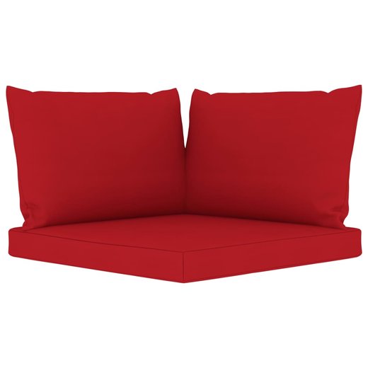Garten-Palettensofa 2-Sitzer mit Kissen Rot Kiefernholz