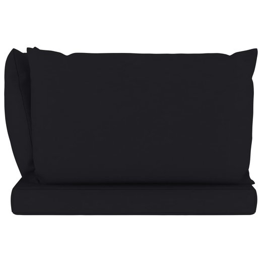 Garten-Palettensofa 2-Sitzer mit Kissen Schwarz Kiefernholz