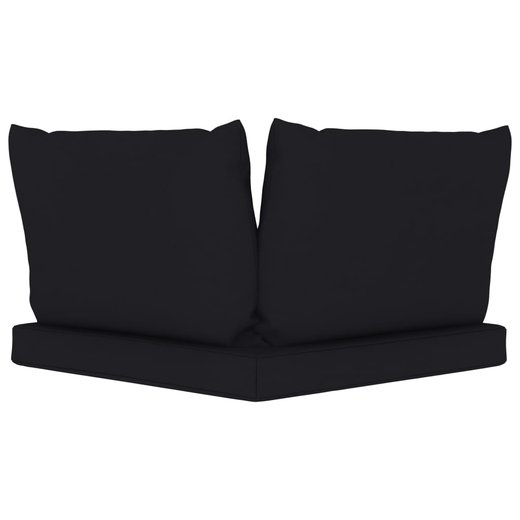 Garten-Palettensofa 2-Sitzer mit Kissen Schwarz Kiefernholz