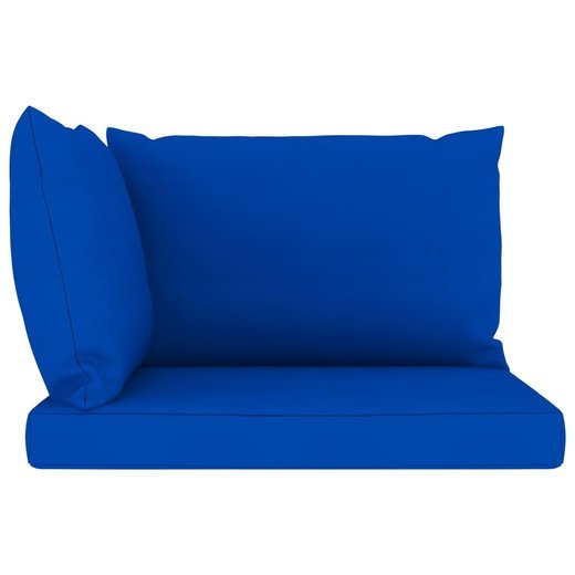 Garten-Palettensofa 2-Sitzer mit Kissen Blau Kiefernholz
