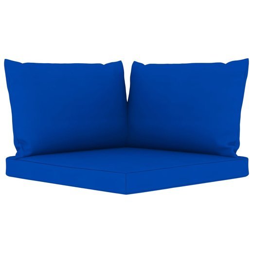 Garten-Palettensofa 2-Sitzer mit Kissen Blau Kiefernholz