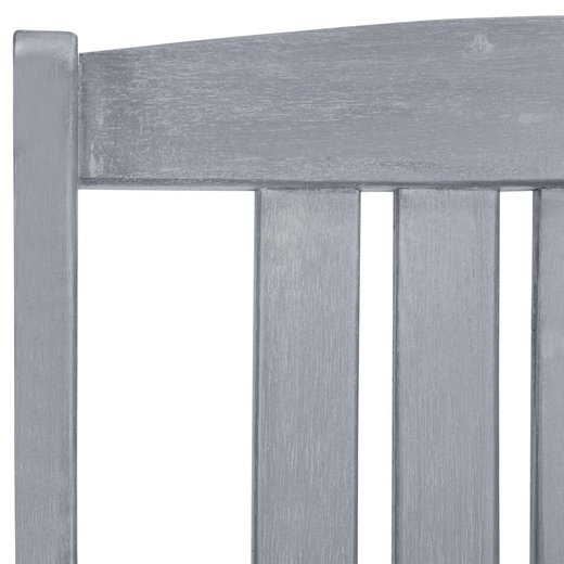 Regiesthle mit Kissen 4 Stk. Grau Massivholz Akazie