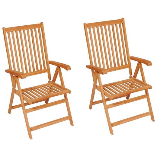 Gartensthle 2 Stk. mit Taupe Kissen Massivholz Teak