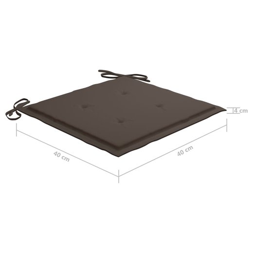 Gartensthle mit Taupe Kissen 2 Stk. Massivholz Teak
