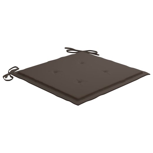 Gartensthle mit Taupe Kissen 2 Stk. Massivholz Teak