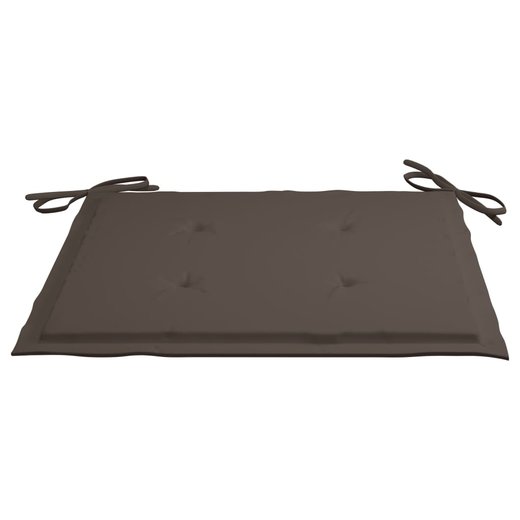 Gartensthle mit Taupe Kissen 2 Stk. Massivholz Teak