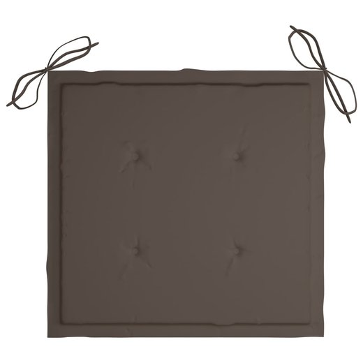 Gartensthle mit Taupe Kissen 2 Stk. Massivholz Teak