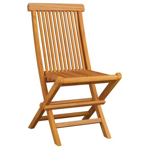 Gartensthle mit Weinroten Kissen 2 Stk. Massivholz Teak