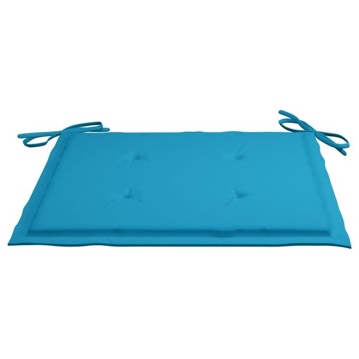 Gartensthle mit Blauen Kissen 4 Stk. Teak Massivholz