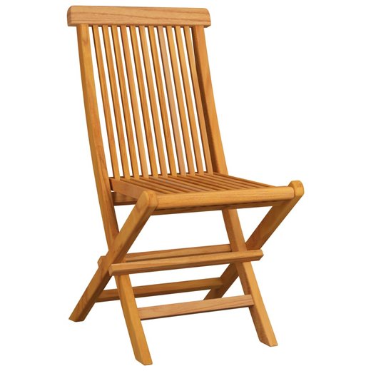 Gartensthle mit Beige Kissen 4 Stk. Massivholz Teak
