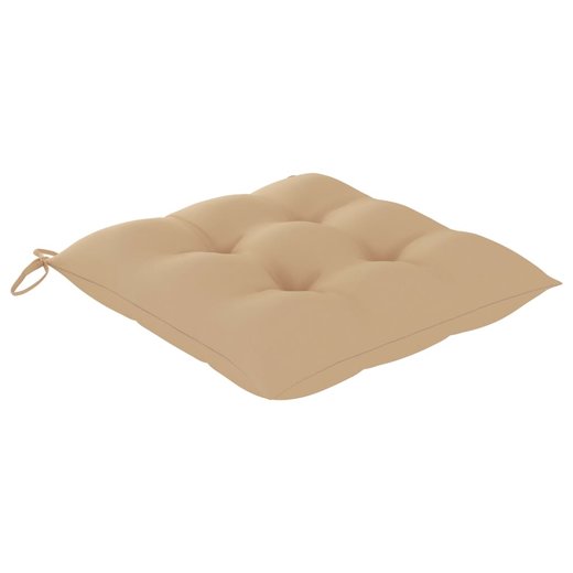 Gartensthle mit Beige Kissen 4 Stk. Massivholz Teak