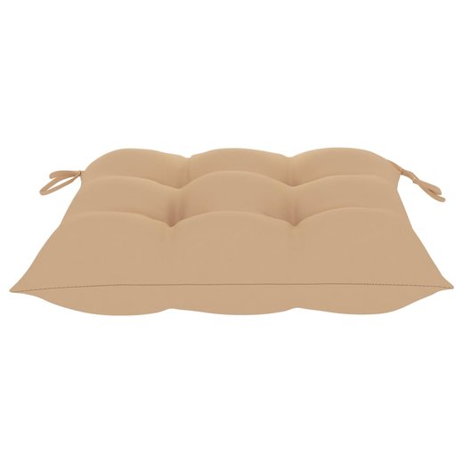 Gartensthle mit Beige Kissen 4 Stk. Massivholz Teak