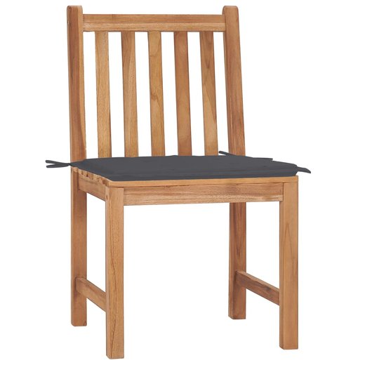 Gartensthle 2 Stk. mit Kissen Massivholz Teak