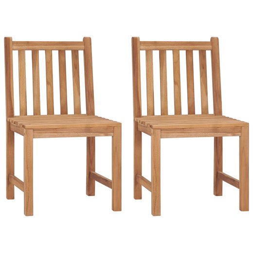 Gartensthle 2 Stk. mit Kissen Massivholz Teak