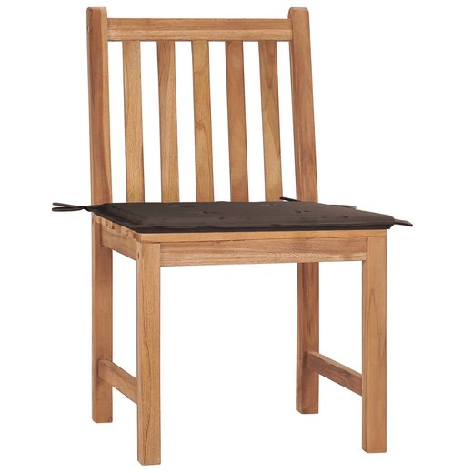 Gartensthle 2 Stk. mit Kissen Massivholz Teak