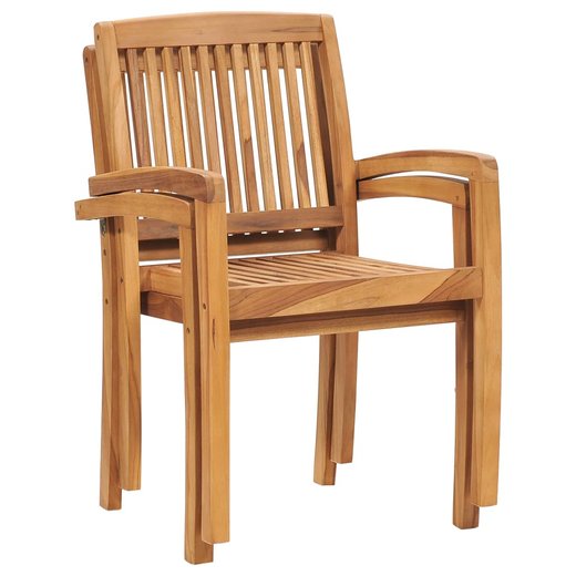 Gartensthle 2 Stk. mit Anthrazit Kissen Massivholz Teak