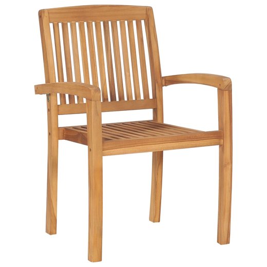 Gartensthle 2 Stk. mit Anthrazit Kissen Massivholz Teak