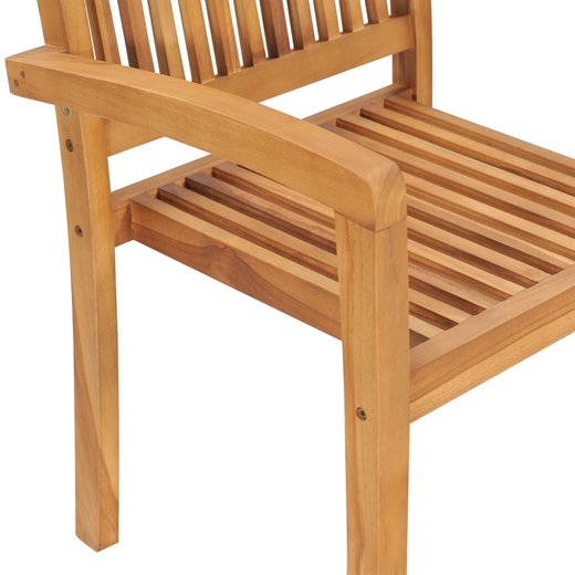 Gartensthle 2 Stk. mit Anthrazit Kissen Massivholz Teak