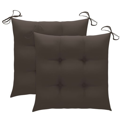 Gartensthle 2 Stk. mit Taupe Kissen Massivholz Teak