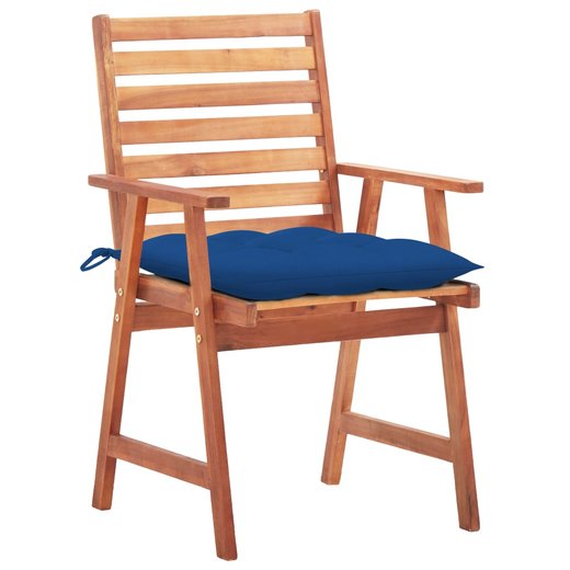 Garten-Esssthle 2 Stk. mit Kissen Massivholz Akazie