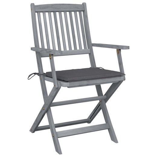 Klappbare Gartensthle 4 Stk. mit Sitzkissen Massivholz Akazie