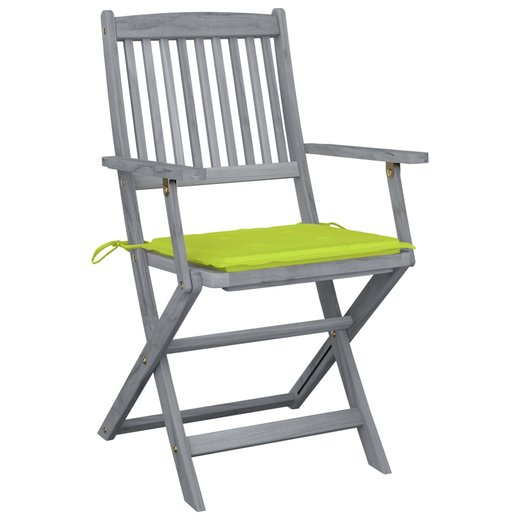 Klappbare Gartensthle 4 Stk. mit Sitzkissen Massivholz Akazie