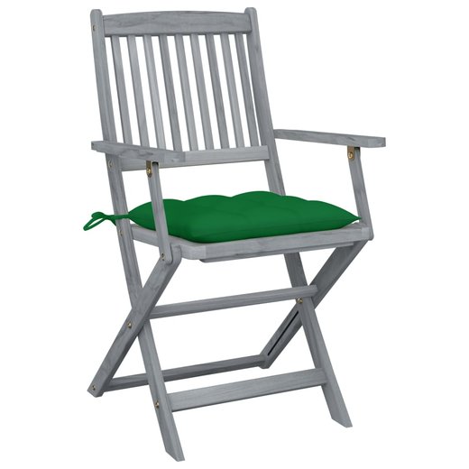 Klappbare Gartensthle 4 Stk. mit Kissen Massivholz Akazie