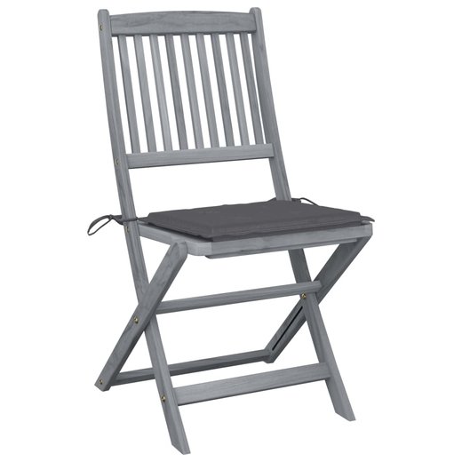 Klappbare Gartensthle 4 Stk. mit Kissen Massivholz Akazie