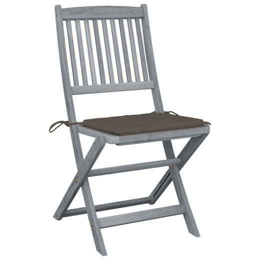 Klappbare Gartensthle 4 Stk. mit Kissen Massivholz Akazie