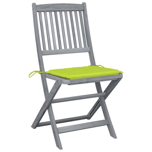 Klappbare Gartensthle 4 Stk. mit Kissen Massivholz Akazie