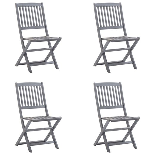 Klappbare Gartensthle 4 Stk. mit Kissen Massivholz Akazie