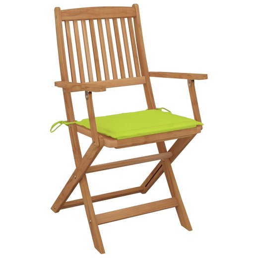 Klappbare Gartensthle 4 Stk. mit Kissen Massivholz Akazie