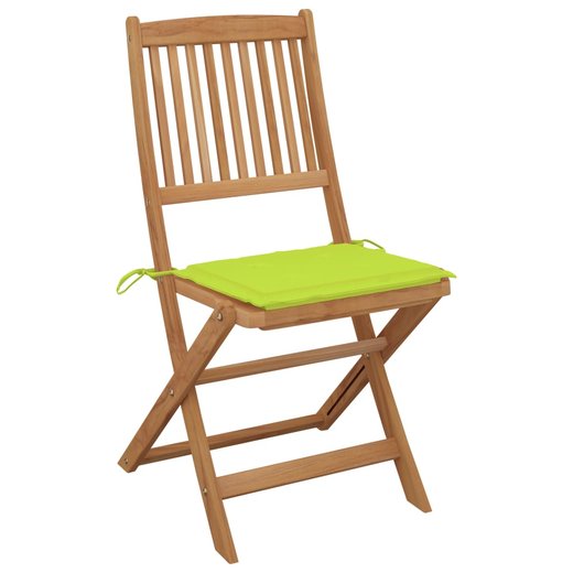 Klappbare Gartensthle 4 Stk. mit Kissen Massivholz Akazie