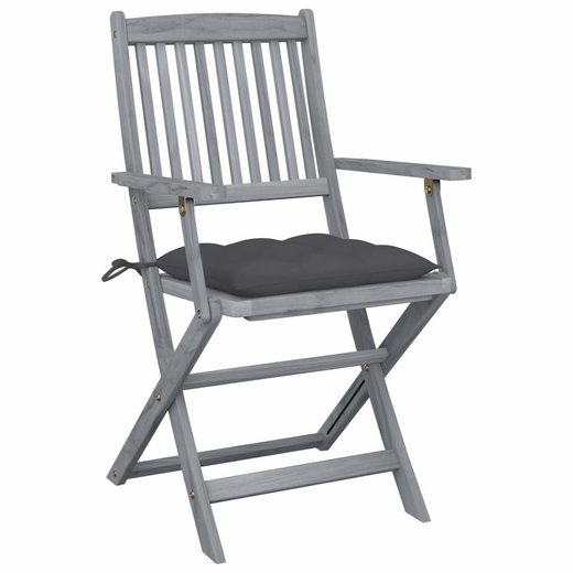 Klappbare Gartensthle 6 Stk. mit Kissen Massivholz Akazie