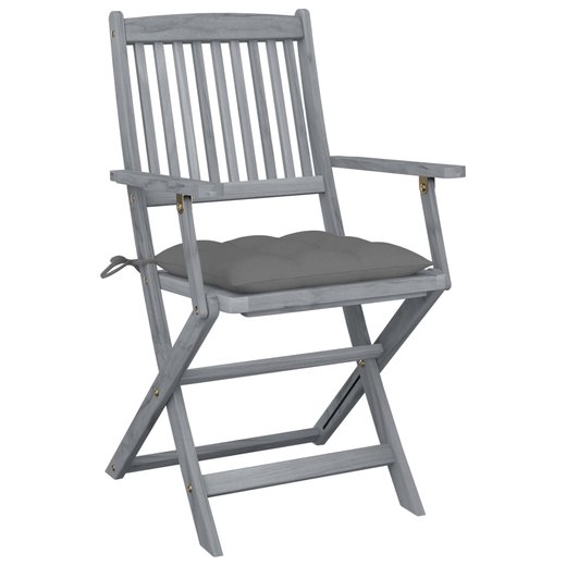 Klappbare Gartensthle 6 Stk. mit Kissen Massivholz Akazie