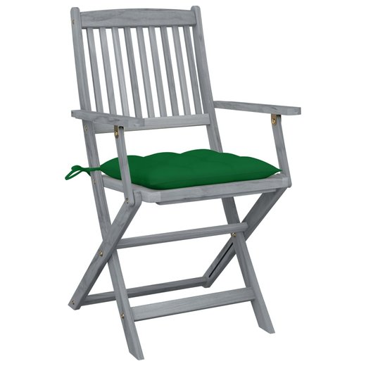 Klappbare Gartensthle 6 Stk. mit Kissen Massivholz Akazie