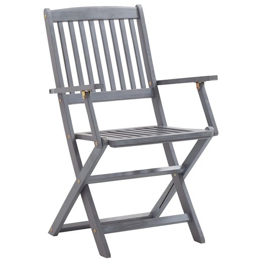 Klappbare Gartensthle 6 Stk. mit Kissen Massivholz Akazie