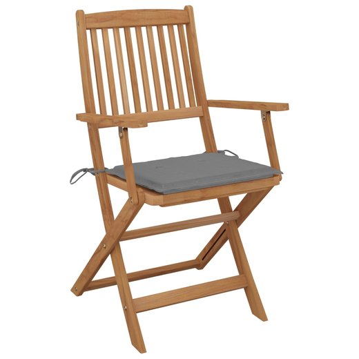 Klappbare Gartensthle 6 Stk. mit Kissen Massivholz Akazie